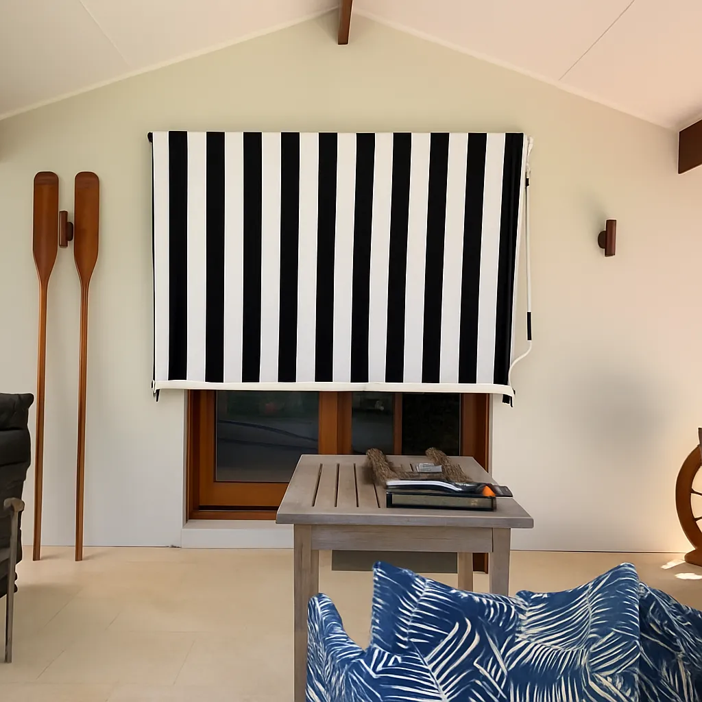 New Drop Awning for Window/Balcony (Black & White)