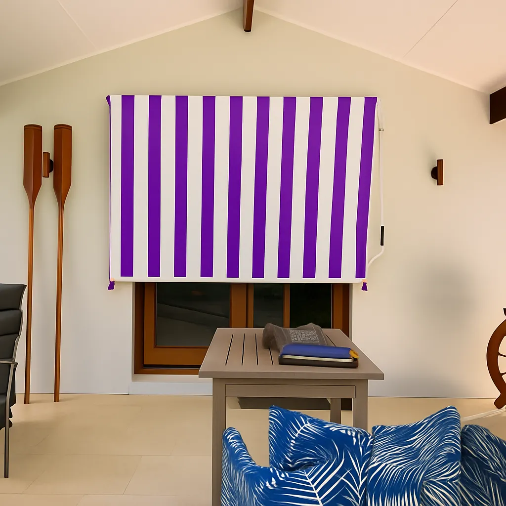New Drop Awning for Window/Balcony (Purple & White)