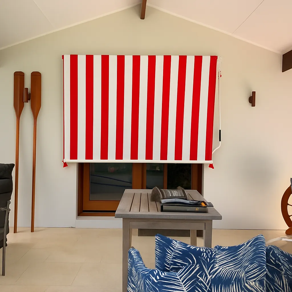 New Drop Awning for Window/Balcony (Red & White)
