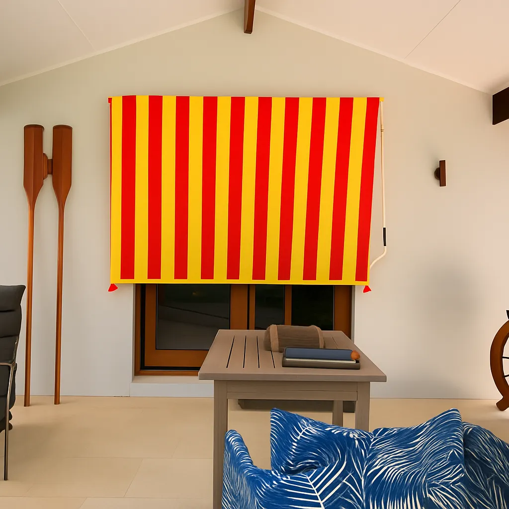 New Drop Awning for Window/Balcony (Red & Yellow)