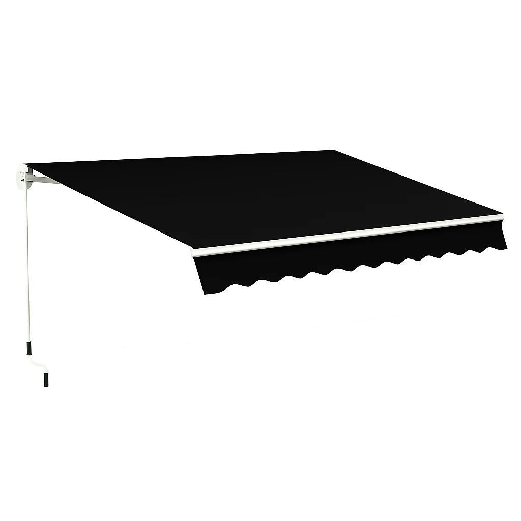 Outdoor Folding Awning Arm Retractable Awnings (Black Single Side)