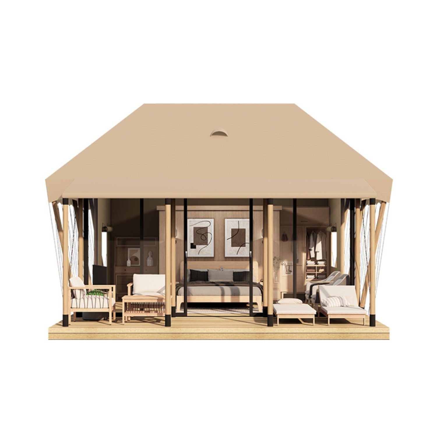Compact Luxury Glamping Safari Tent
