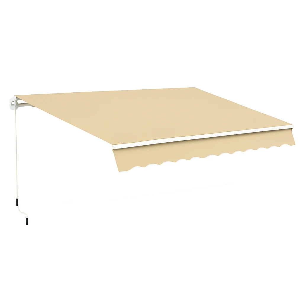 Outdoor Folding Awning Arm Retractable Awnings(Light Sand Single Side)