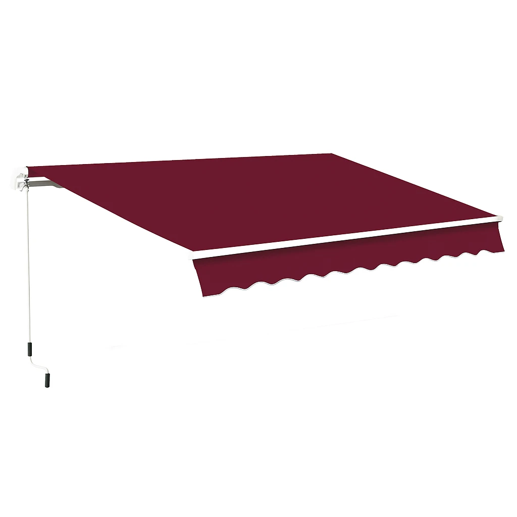 Outdoor Folding Awning Arm Retractable Awnings (Maroon Single Side)