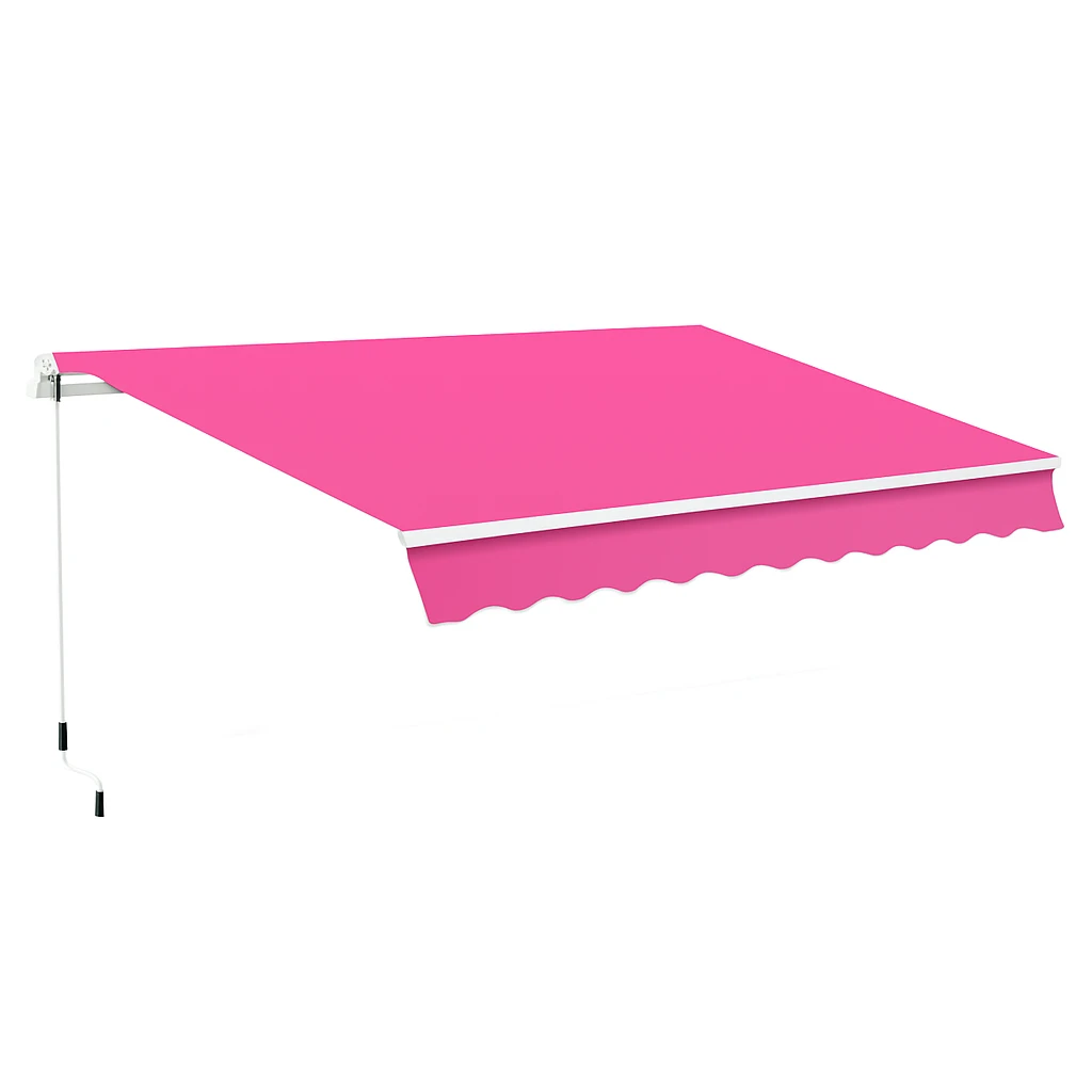 Outdoor Folding Awning Arm Retractable Awnings (Pink Single Side)