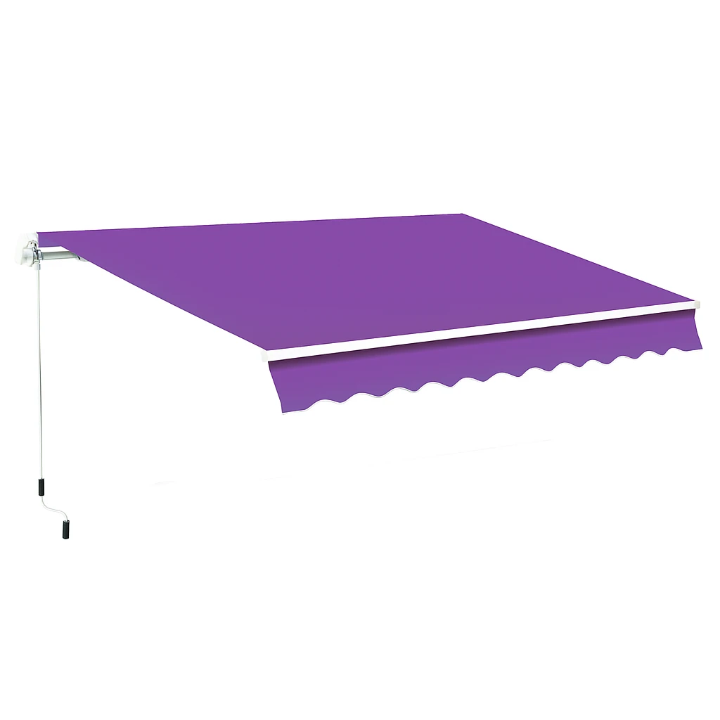 Outdoor Folding Awning Arm Retractable Awnings (Purple Single Side)