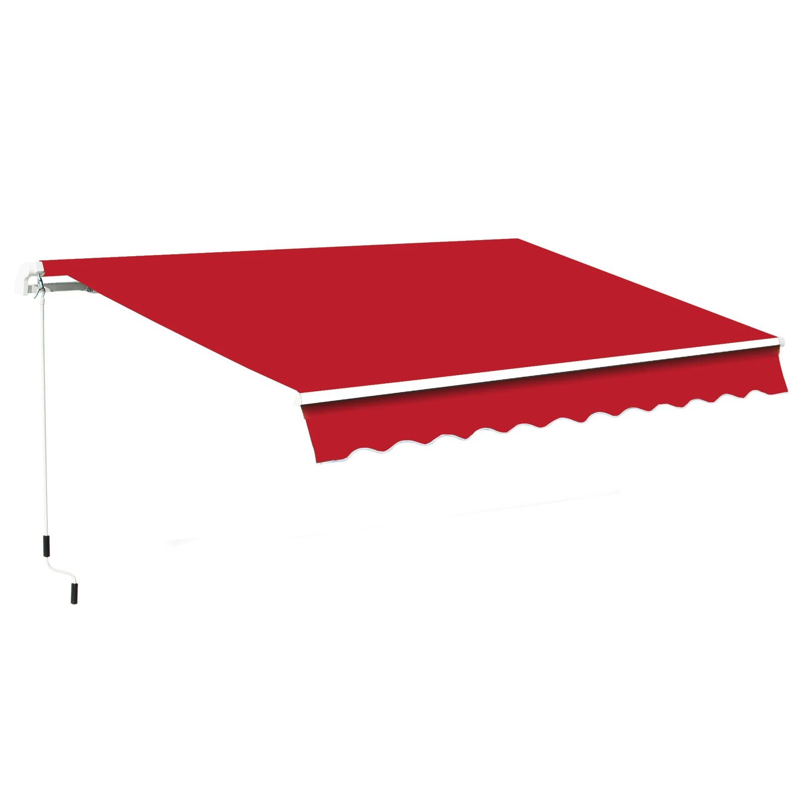 Outdoor Folding Awning Arm Retractable Awnings(Red Single Side)