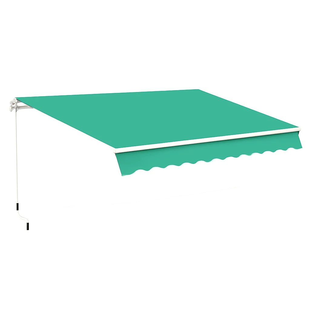 Outdoor Folding Awning Arm Retractable Awnings (Sea Green Single Side)