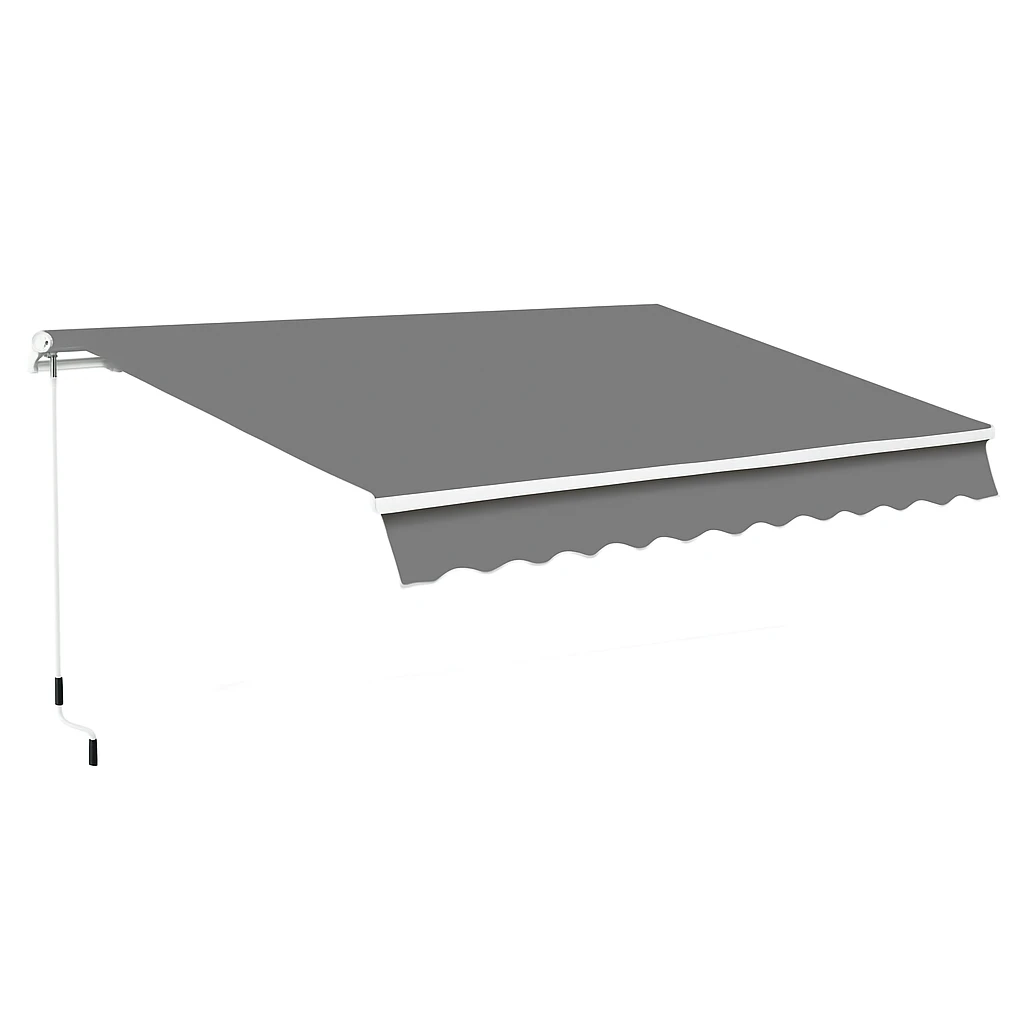 Outdoor Folding Awning Arm Retractable Awnings (Steel Grey Single Side)