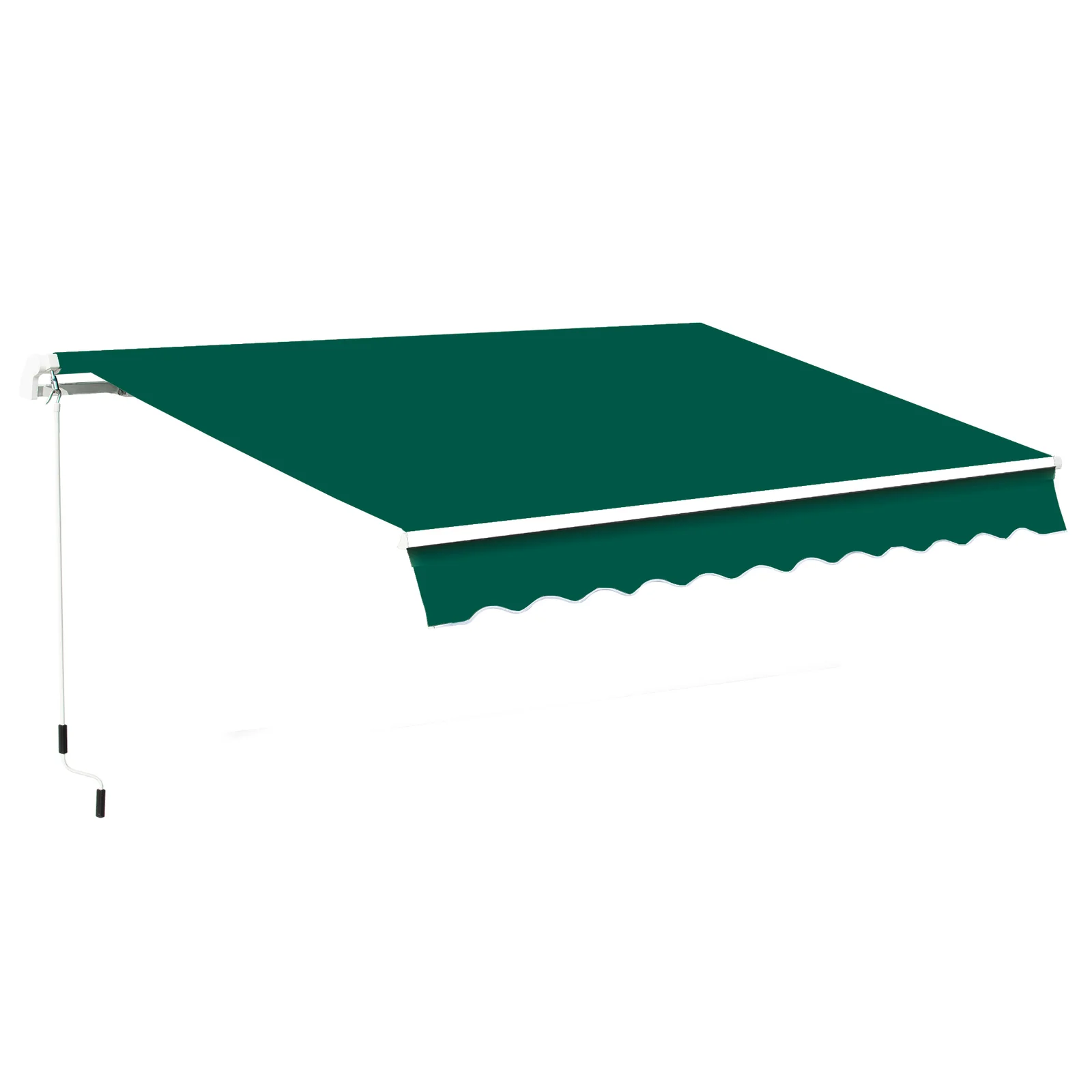 Outdoor Folding Awning Arm Retractable Awnings(Green Single Side)