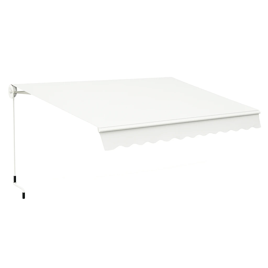 Outdoor Folding Awning Arm Retractable Awnings (White Single Side)